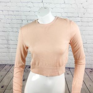Long Sleeve Peach Crop Top